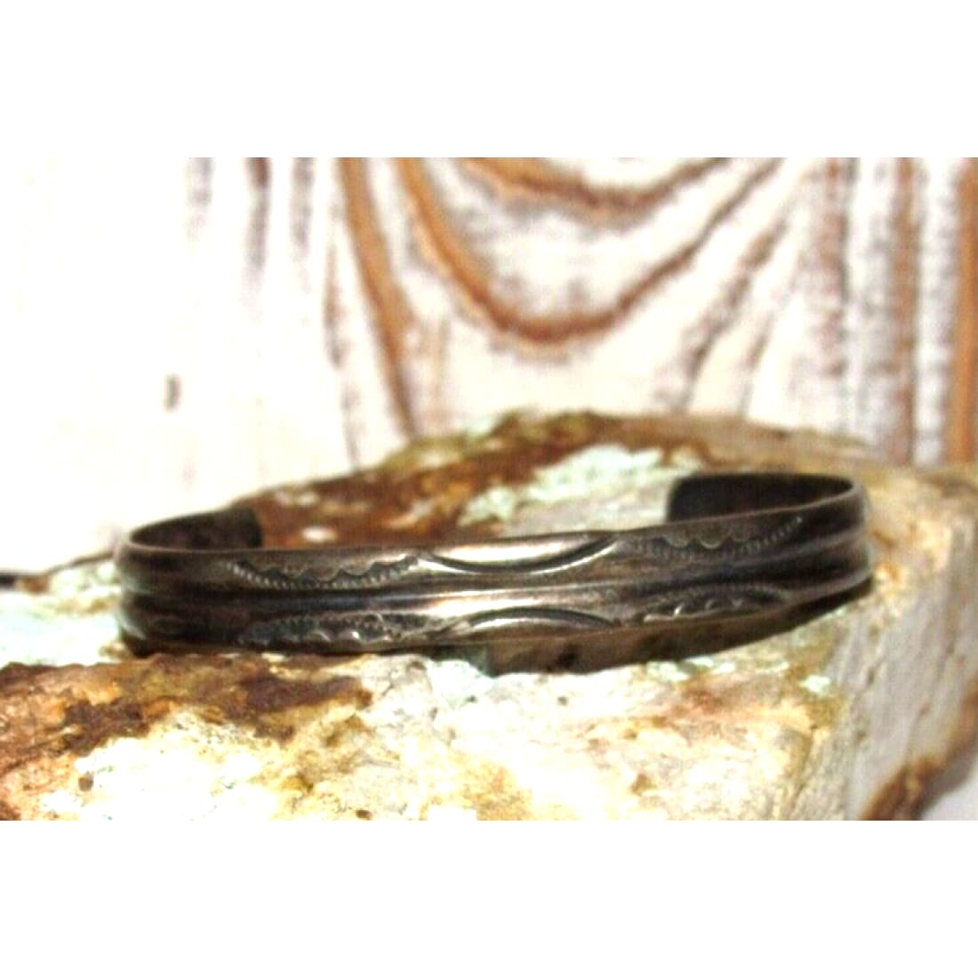 Old Pawn Navajo Stacker Cuff Bracelet Ingot Sterling Silver