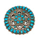 Old Pawn Navajo Turquoise Cluster Brooch Pin Vintage