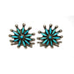 Old Pawn Zuni Cluster Earrings Petit Point Turquoise