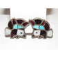 Old Pawn Zuni Eagle Inlay Clip Earrings Sterling Silver