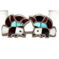 Old Pawn Zuni Eagle Inlay Clip Earrings Sterling Silver