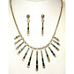 Old Pawn Zuni Opal Onyx Tiger Eyel Necklace & Earrings Set