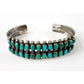 Old Pawn Zuni Snake Eye Turquoise Cuff Bracelet Sterling