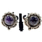 Pre-Eagle Taxco Mexico Sterling Silver Amethyst Screw Back