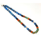 Santo Domingo Bead Heishi Necklace Turquoise Lapis Orange