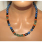 Santo Domingo Bead Heishi Necklace Turquoise Lapis Orange