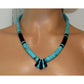 Santo Domingo Kingman Black Onyx Heishi Necklace Lupe