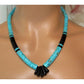 Santo Domingo Kingman Black Onyx Heishi Necklace Lupe