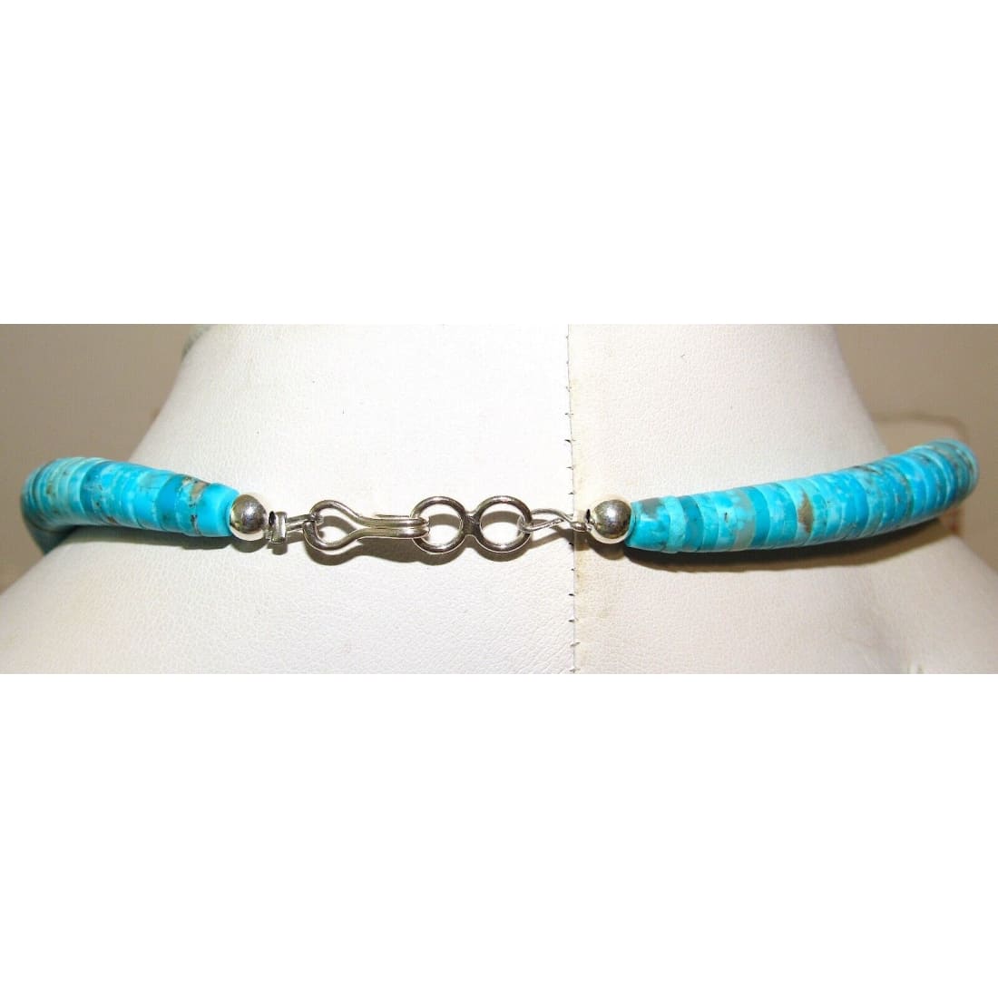 Santo Domingo Kingman Turquoise Heishi Necklace Lupe Lovato