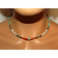 Santo Domingo Rolled Shell Orange Spiny & Turquoise Heishi