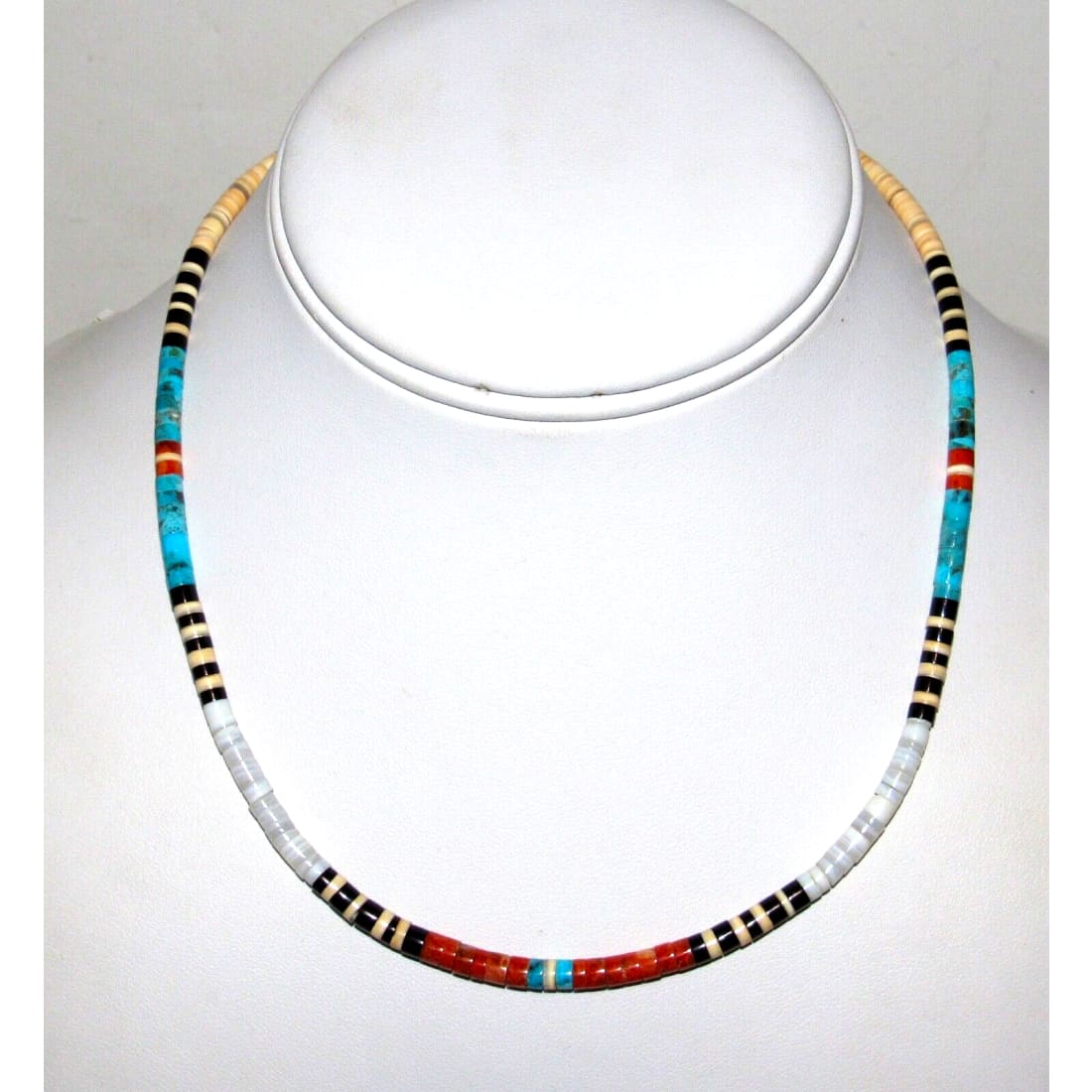 Santo Domingo Rolled Shell Orange Spiny & Turquoise Heishi