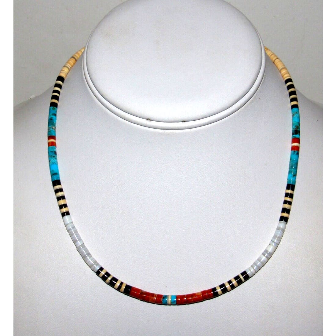 Santo Domingo Rolled Shell Orange Spiny & Turquoise Heishi