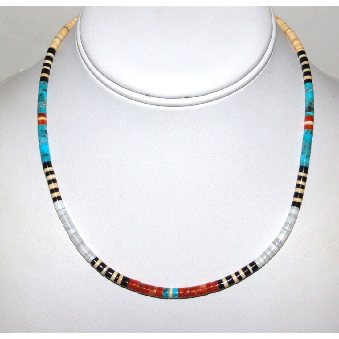 Santo Domingo Rolled Shell Orange Spiny & Turquoise Heishi
