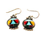 Southwestern Dangle Earrings Multi Stone Mosaic Inlay