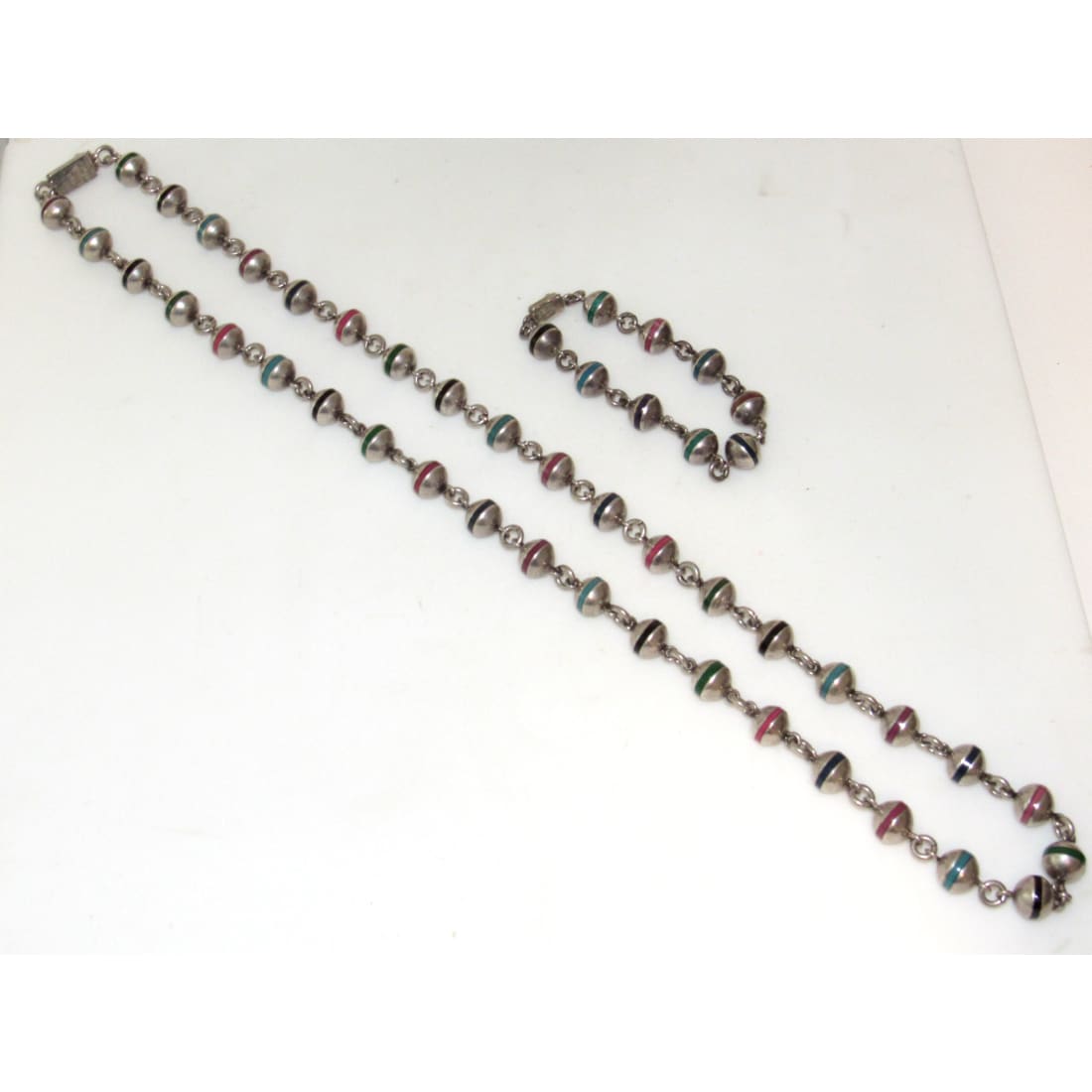 Taxco Mexican 925 Sterling Silver Bead Necklace