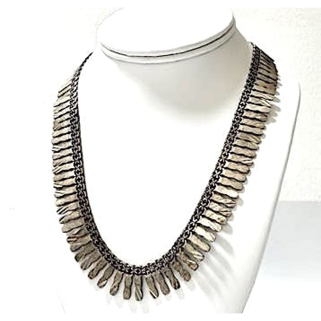 Taxco Mexican 925 Sterling Silver MOD Bib Necklace