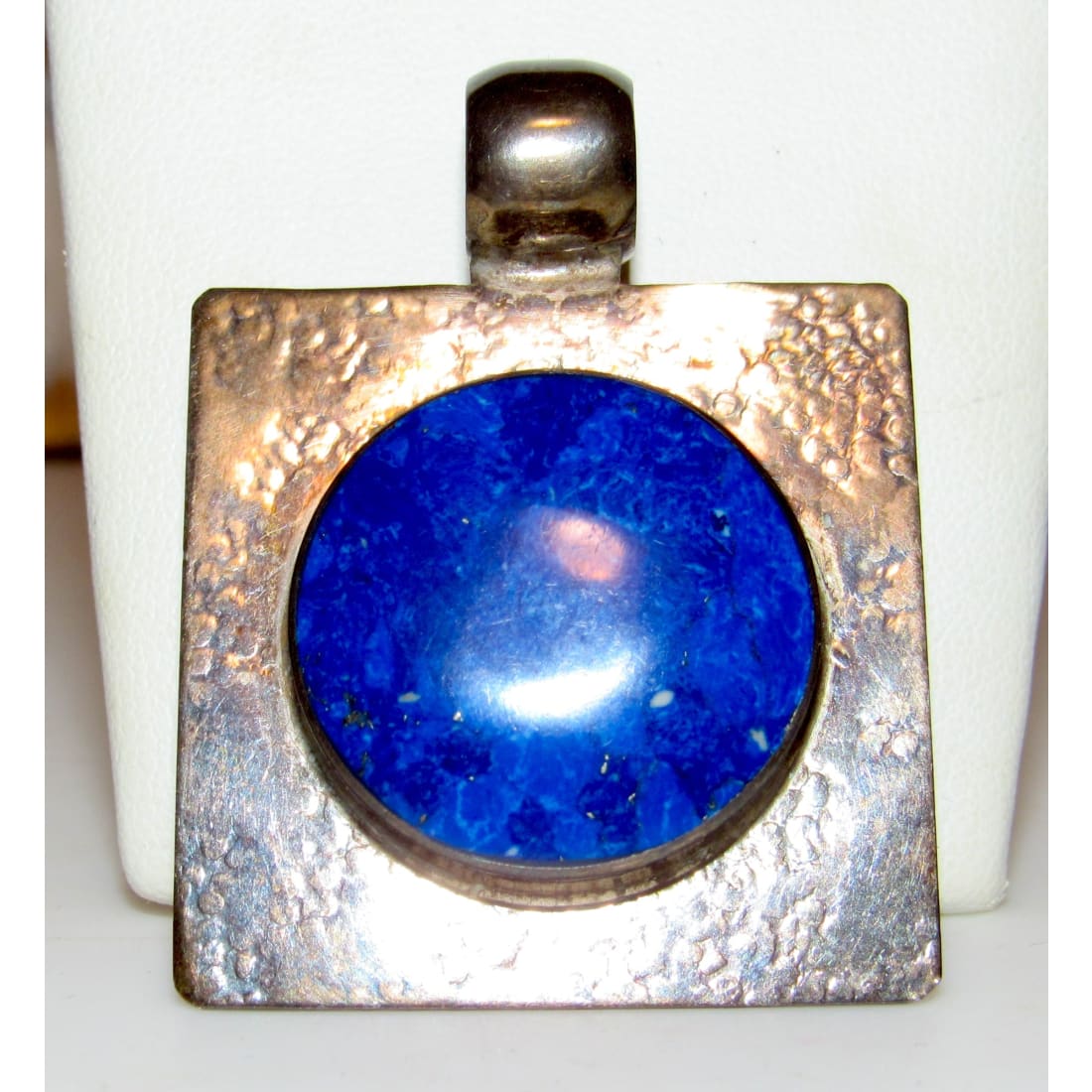 Vintage Mexican Pendant 950 Silver Lapis Lazuli - Jewelry &