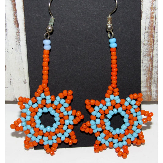 Vintage Native American Beaded Dangle Earrings - Jewelry &