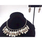 Vintage Navajo Feather Necklace Earrings Set Sterling Silver