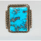 Vintage Navajo Kingman Turquoise Statement Men Ring Sz 9.5
