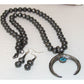 Vintage Navajo Pearls Naja Squash Blossom Necklace &