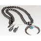 Vintage Navajo Pearls Naja Squash Blossom Necklace &