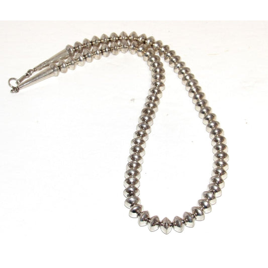 Vintage Navajo Pearls Necklace 10mm Hand Stamped Saucer
