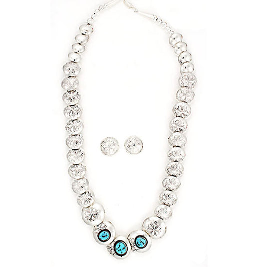 Vintage Navajo Pearls Reversible Necklace Earrings Ingot