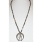 Native American vintage Navajo squash blossom necklace with silver beads and unique pendant