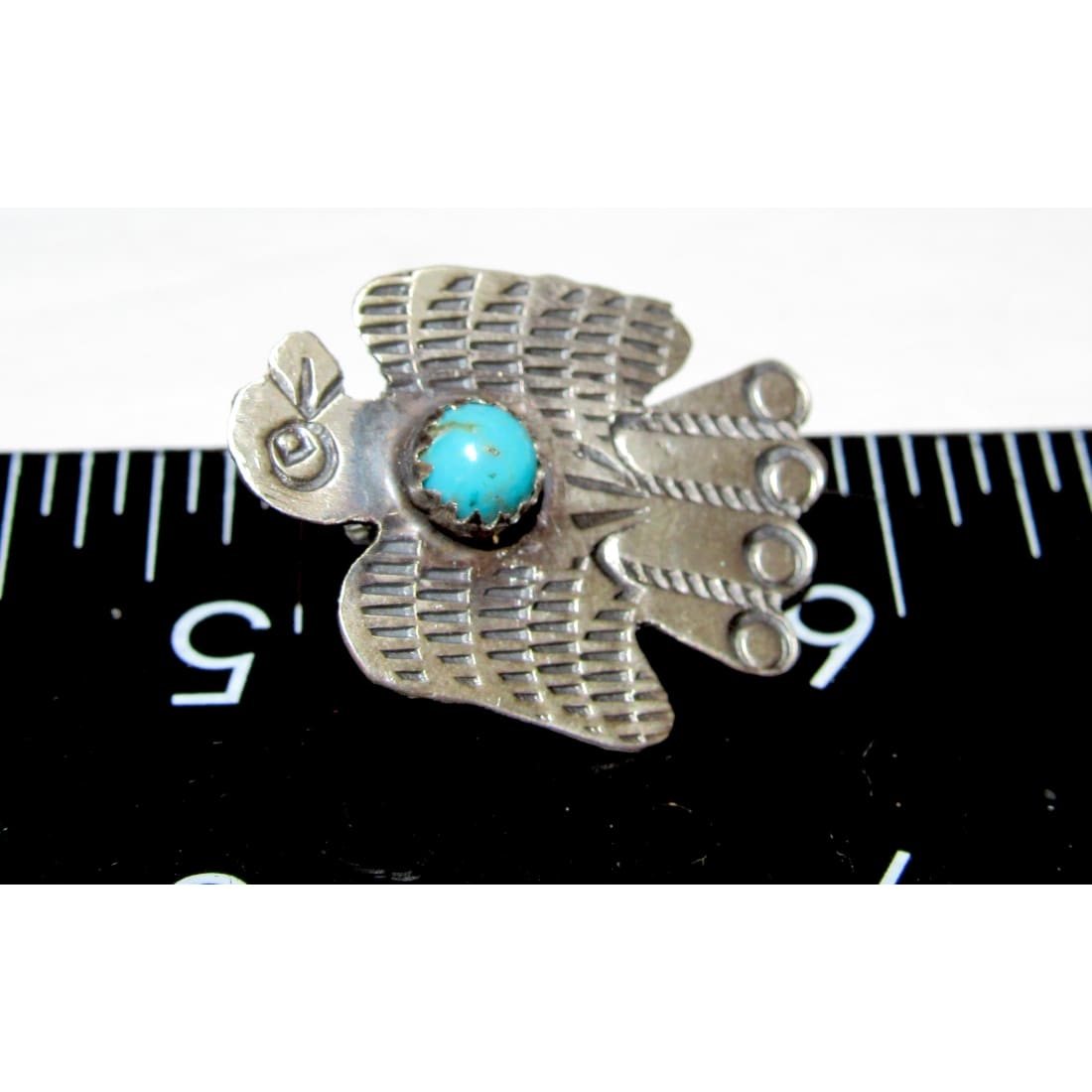 Vintage Navajo Thunderbird Post Earrings Sterling Silver