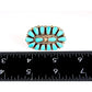 Vintage Navajo Turquoise Cluster Ring Sz 8 Sterling Silver