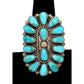 Vintage Navajo Turquoise Cluster Ring Sz 8 Sterling Silver