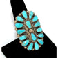 Vintage Navajo Turquoise Cluster Ring Sz 8 Sterling Silver