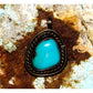 Vintage Navajo Turquoise Pendant Sterling Silver Old Pawn