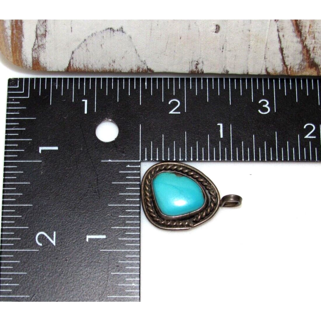 Vintage Navajo Turquoise Pendant Sterling Silver Old Pawn