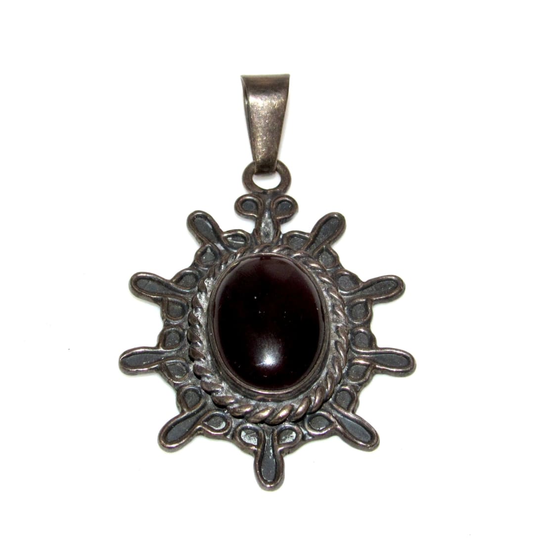 Vintage Taxco Pendant 925 Silver Onyx - Jewelry & Watches >