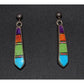 Vintage Zuni Inlay Dangle Earrings Turquoise Spiny Oyster