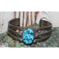 VTG Navajo Ingot Cuff Bracelet Kingman Turquoise Sterling