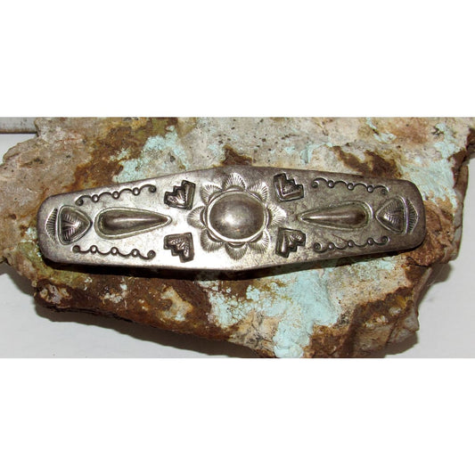 VTG Navajo Ingot Sterling Hair Clip Barrette Native