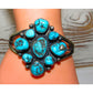 VTG Navajo Kingman Turquoise Cluster Cuff Bracelet Sterling