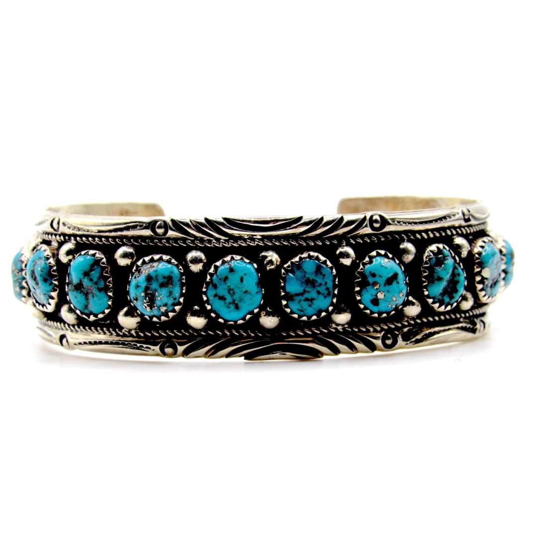 VTG Navajo Morenci Turquoise Cluster Cuff Bracelet R.