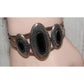 VTG Navajo Onyx Statement Cuff Bracelet Sterling Silver