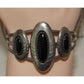 VTG Navajo Onyx Statement Cuff Bracelet Sterling Silver