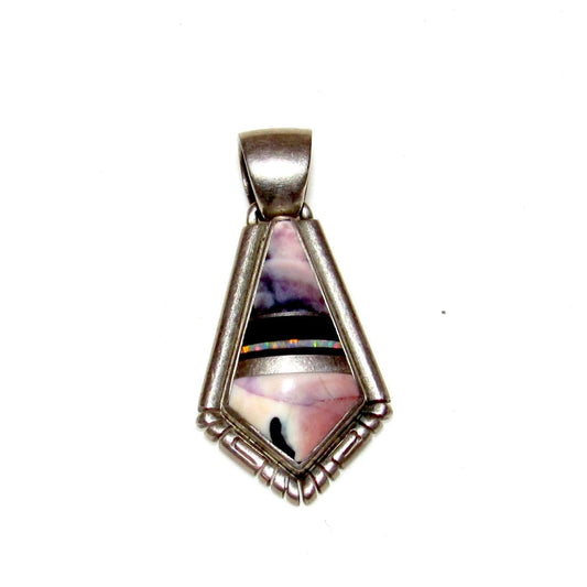 VTG Navajo Pink Rhodochrosite Onyx Opal Pendant Sterling