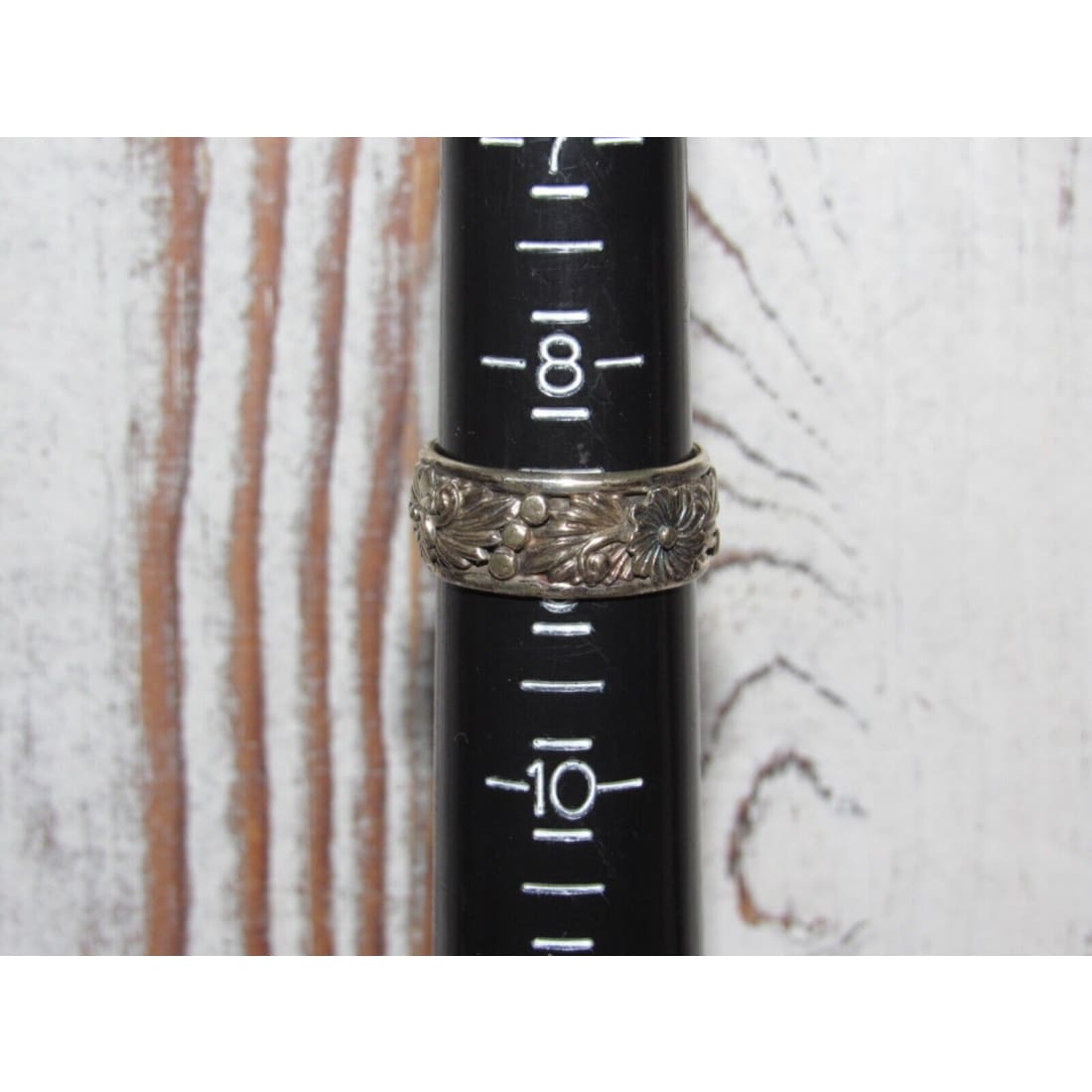 VTG Navajo Squash Blossom Band Ring Size 9 Sterling Silver