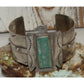 Native American Navajo Thunderbird cuff bracelet with turquoise stone and detailed silver work