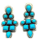 VTG Navajo Turquoise Cluster Sterling Silver Dangle Earrings