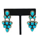 VTG Navajo Turquoise Cluster Sterling Silver Dangle Earrings