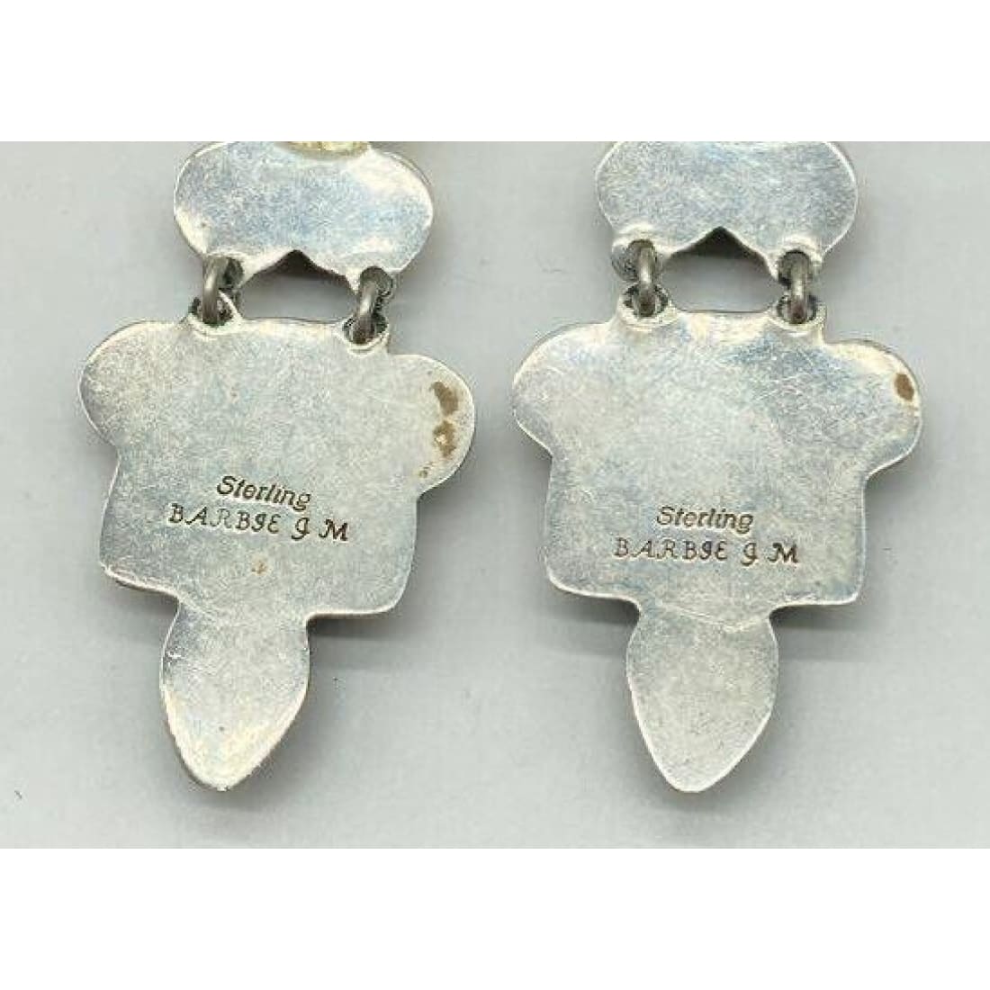 VTG Navajo Turquoise Cluster Sterling Silver Dangle Earrings
