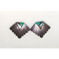 VTG Navajo Turquoise Concho Clip On Earrings Sterling